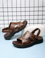 Handmade Retro Leather Men's Sandals