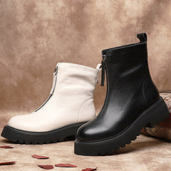 Thick Bottom Fashion Martin Boots White