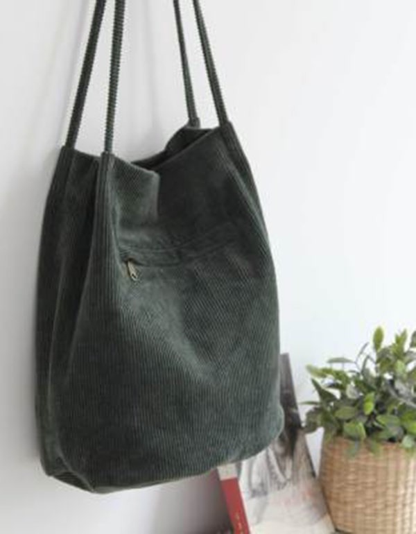 Simple Corduroy Capacity Shoulder Bag