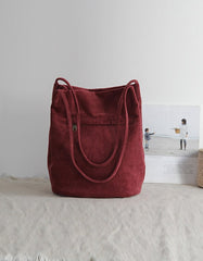 Simple Corduroy Capacity Shoulder Bag