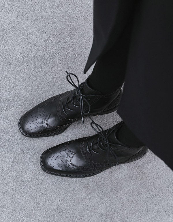 Vintage British Style Lace Up Brogue Oxford Boots