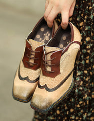 British Style Vintage Brogue Chunky Mary Jane 36-42