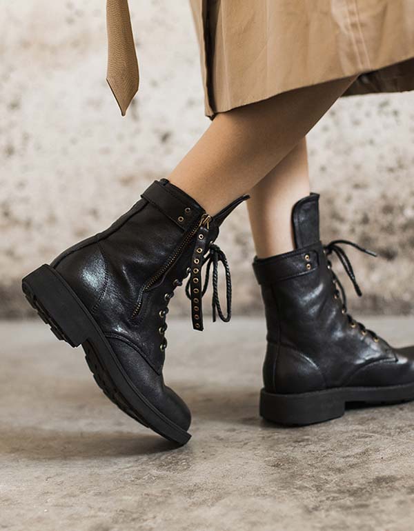 Vintage Handmade Classic Mid-calf Combat Boots