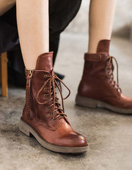 Vintage Handmade Classic Mid-calf Combat Boots