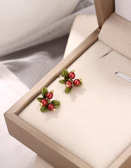 Vintage Cranberry Stud Earrings