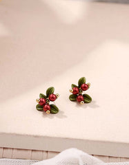 Vintage Cranberry Stud Earrings