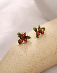 Vintage Cranberry Stud Earrings