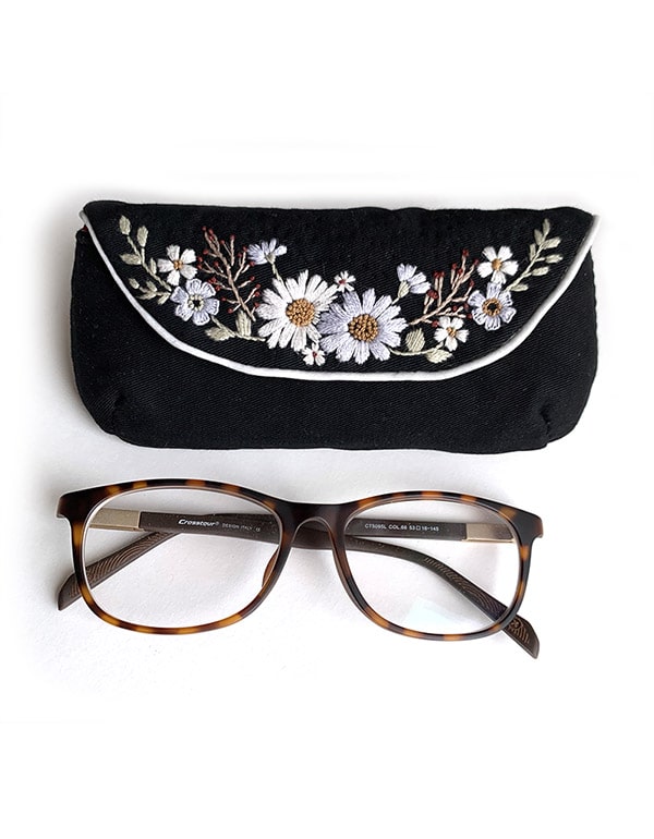 Vintage Embroidery DIY Glasses Bag(Including DIY materials)