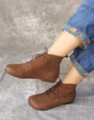 Vintage Handmade Lace Up Ankle Boots