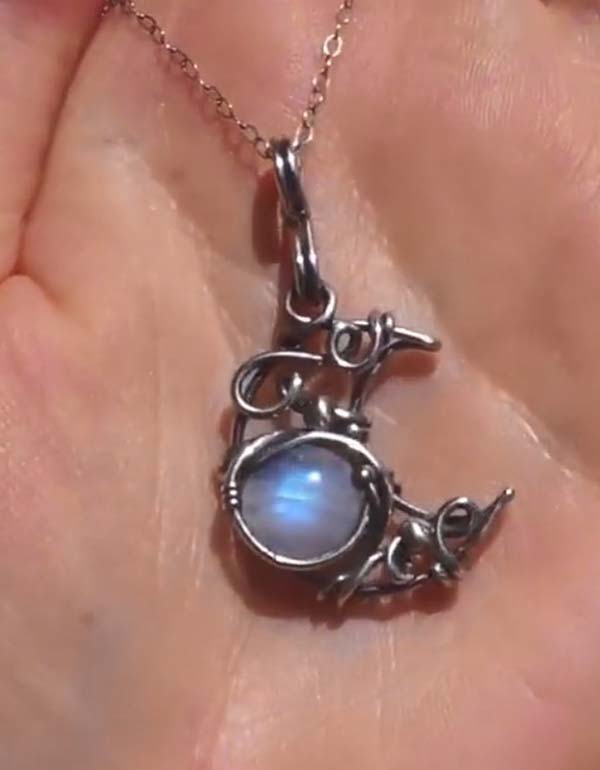 Vintage Silver Moonstone Necklace