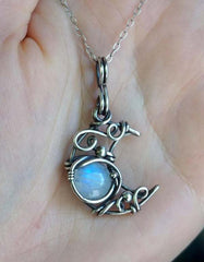 Vintage Silver Moonstone Necklace