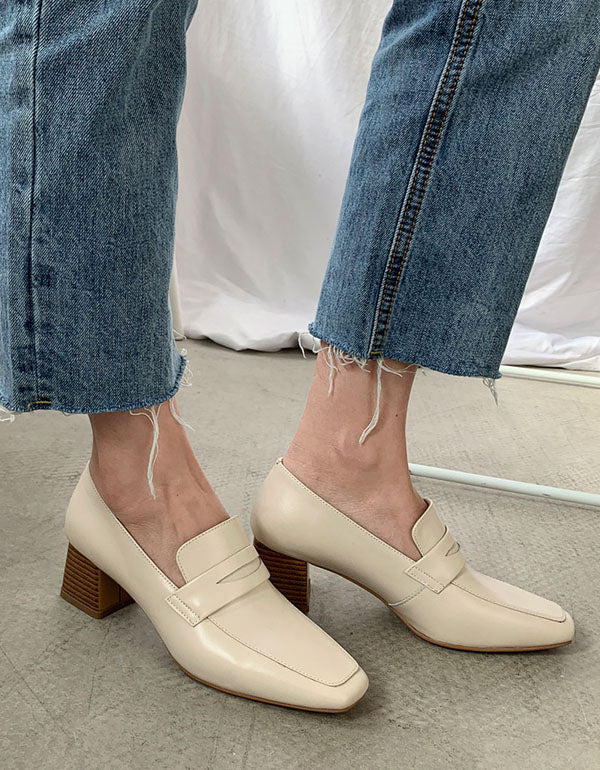 Vintage Square Head heels Elegant Shoes