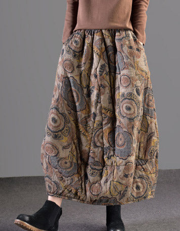 Winter Autumn Cotton Floral Skirt