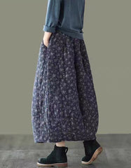 Winter Autumn Cotton Floral Skirt