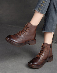 Winter Autumn Round Toe Brogue Style British Style Boots