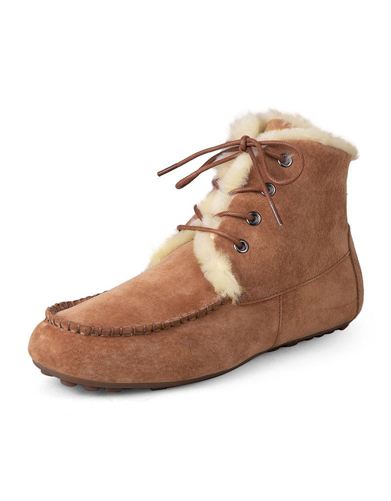 Anti-slip Lace-up Suede Winter Fur Boots