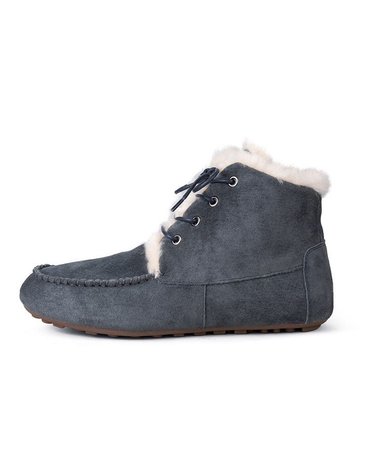 Anti-slip Lace-up Suede Winter Fur Boots