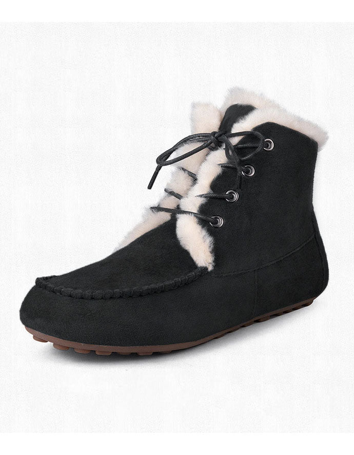 Anti-slip Lace-up Suede Winter Fur Boots