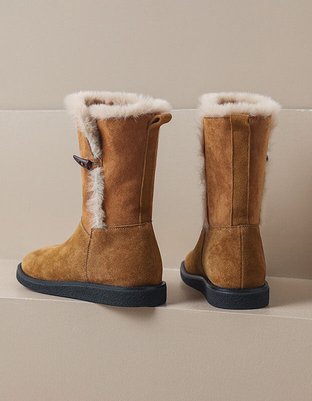 Winter Suede Snow Boots with Fur