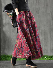 Women Double Layers Floral Prints Skirt