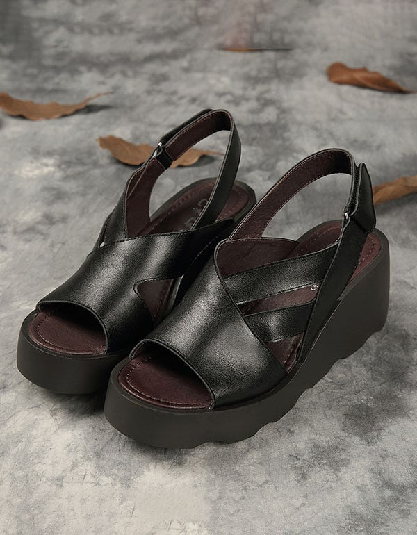 Women Fashion Fish Toe Wedge Sandals Slingback