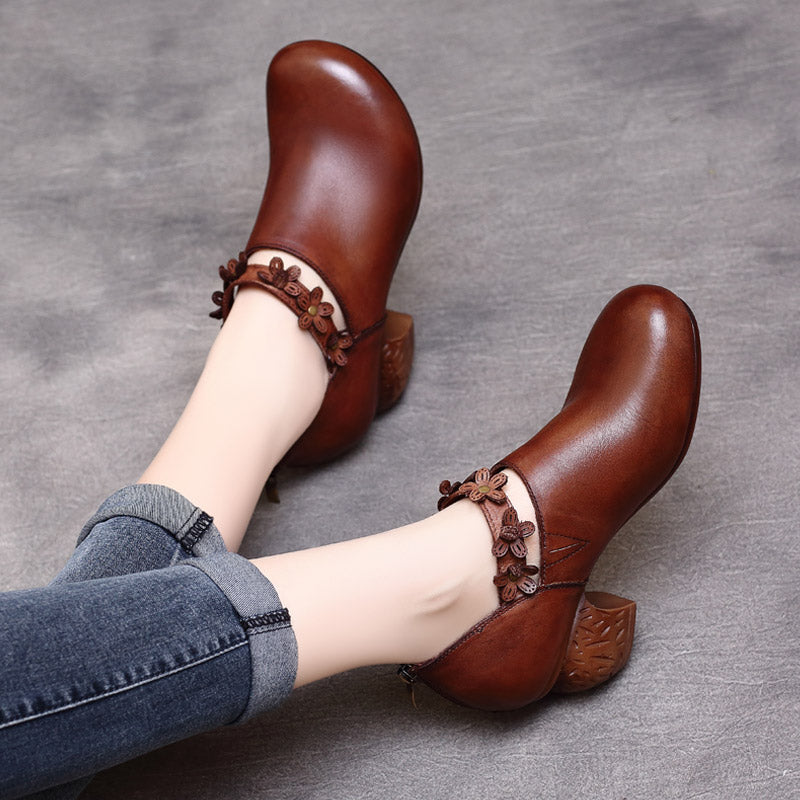 Women Retro Chunky Heels Shoes