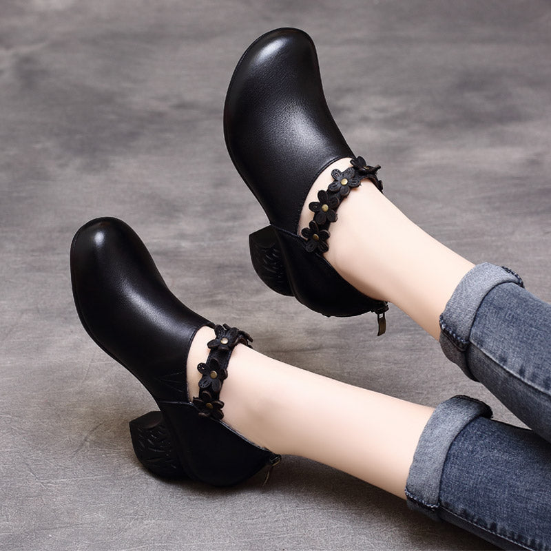 Women Retro Chunky Heels Shoes