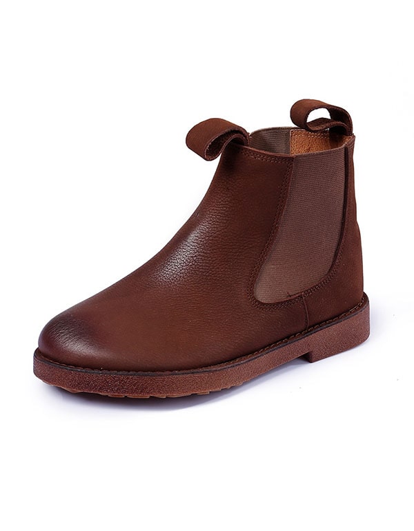 Women Soft Leather Retro Chelsea Boots