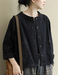 Women's Autumn Casual Denim Short Coat