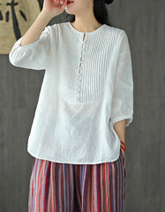 Women's Buckle Front Linen Shirt