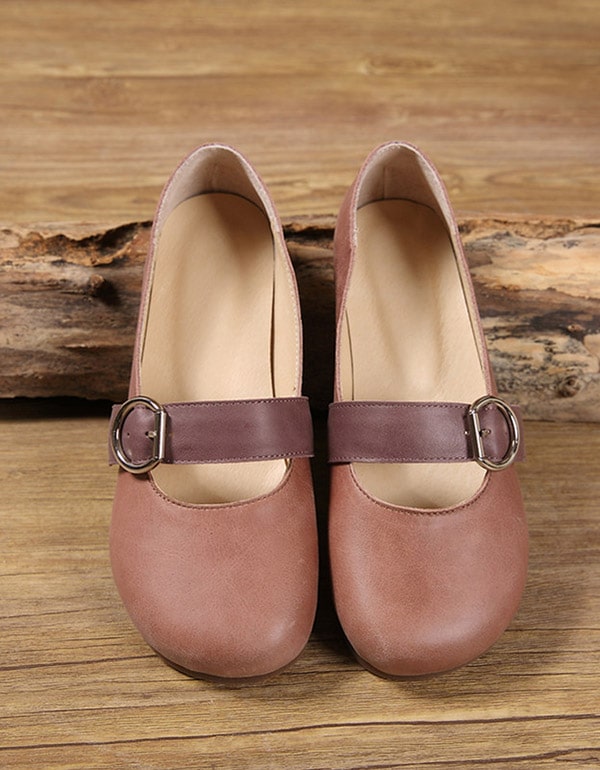 Women's Buckle Slip-on Retro Flats