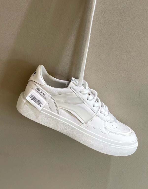 Women's Casual White Leather Sneakers