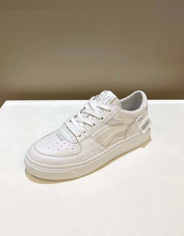 Women's Casual White Leather Sneakers