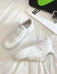 Women's Casual White Leather Sneakers