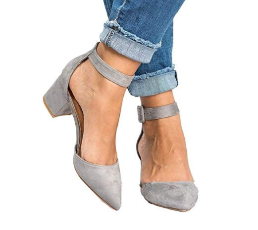 Women's Chunky Heel Pointed Toe Mid Heels