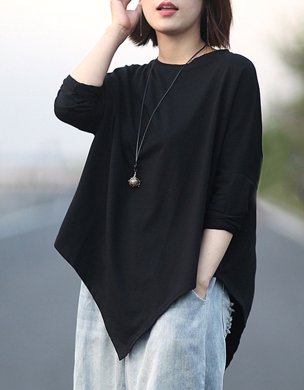 Women's Irregular Loose Cotton T-shirt