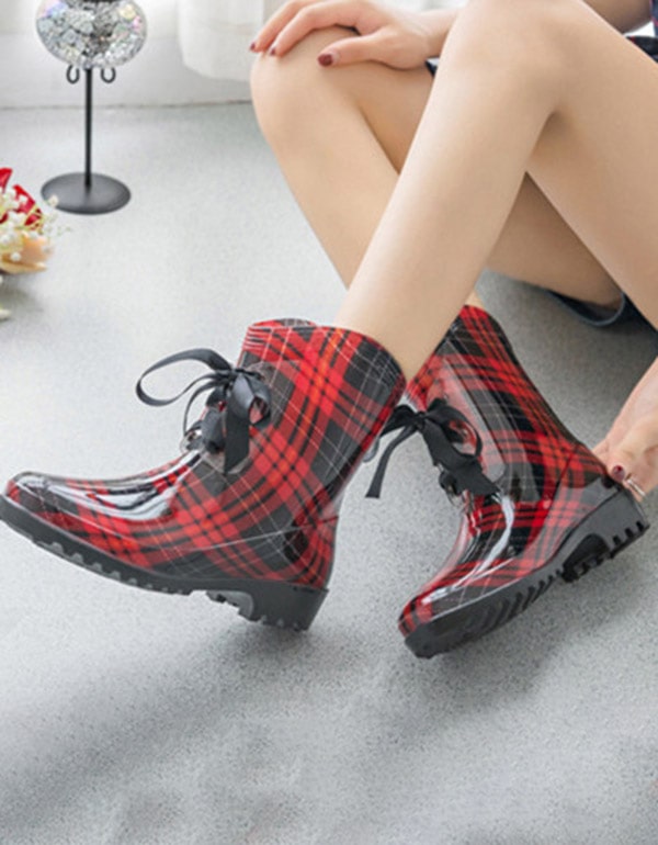 Women's Lace-up Short Rain Boots