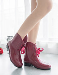 Women's Lace-up Short Rain Boots