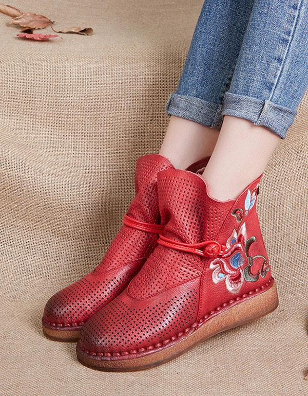 Women's Leather Ethnic Retro Boots