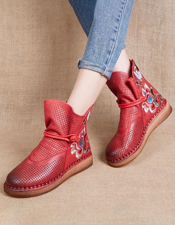 Women's Leather Ethnic Retro Boots