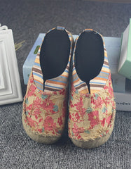 Women's  Linen Printed Handmade Slipper