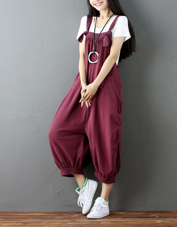 Women's Retro Loose Harem Jumpsuit