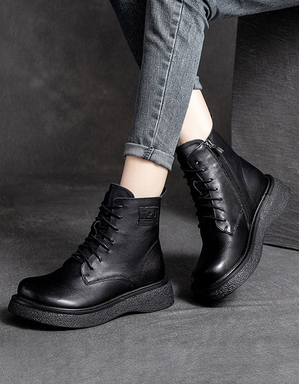 Women's Round Head Handmade Retro Boots