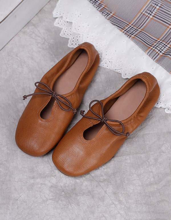 Women's Soft Leather Slip-on Flat Shoes