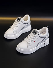 Women's Casual White Leather Sneakers