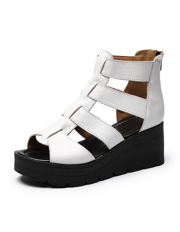 Women's Straps Rome Retro Wedge Sandals