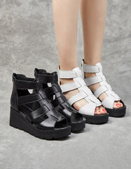 Women's Straps Rome Retro Wedge Sandals