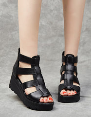 Women's Straps Rome Retro Wedge Sandals