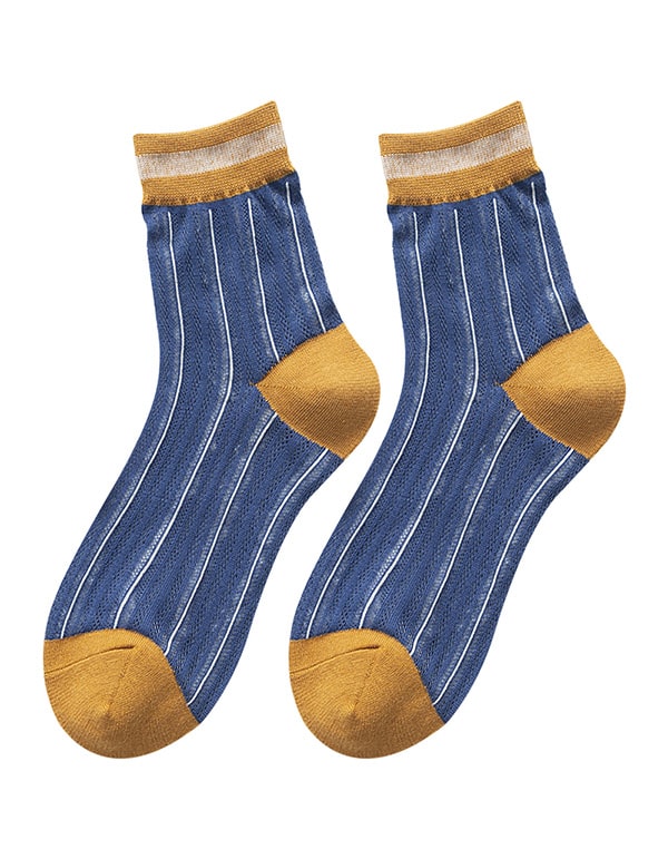 3 Pairs Women's Striped Cotton Socks