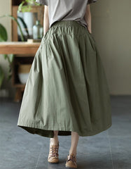 Elastic Waist Women Loose Casual Skirt